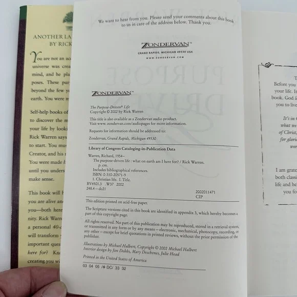 The Purpose Driven Life What on Earth am I Here For? Rick Warren New Hardcover W - Picture 6 of 8
